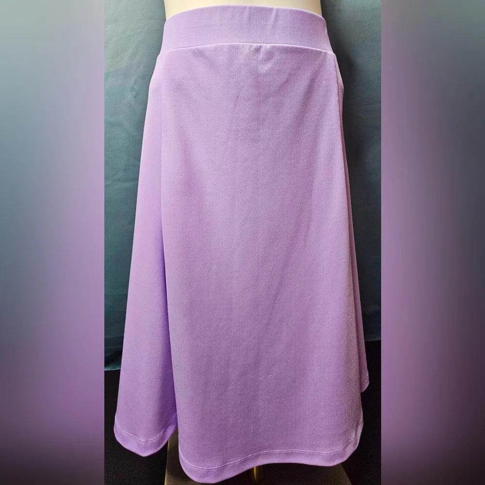 Isaac Mizrahi LIVE! Lavender A-Line  Career Skirt Stretch Ponte‎ Knit Size L